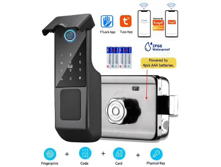 Tuya Wifi serrure intelligente extérieure étanche empreinte digitale biométrique serrure numérique TTLock App carte sans clé électronique serrure de porte intelligente