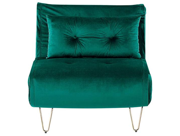 Beliani Schlafsofa Samtstoff Dunkelgrün Vestfold, 85x81x78 cm, Babymöbel & Kindermöbel, Kinderzimmer & Jugendzimmer, Schlafsofas