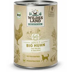 1x400 g Wildes Land BIO Adult Huhn mit Kürbis & Zucchini für Hunde