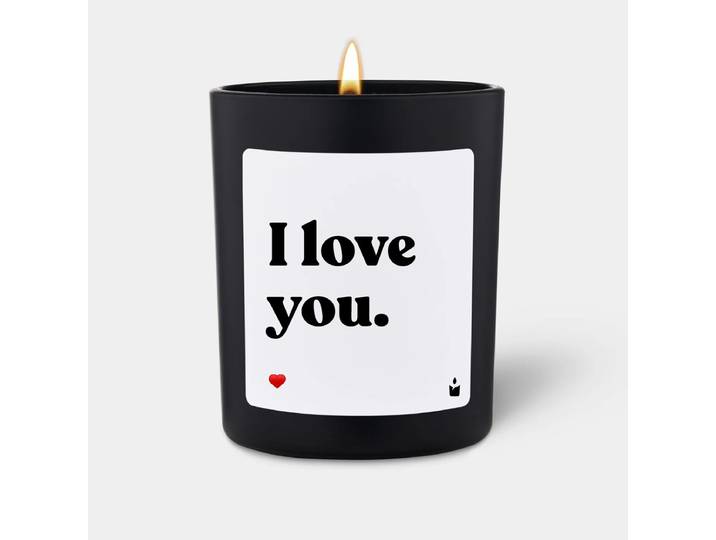 Duftkerze Schwarz Flowery I love you.