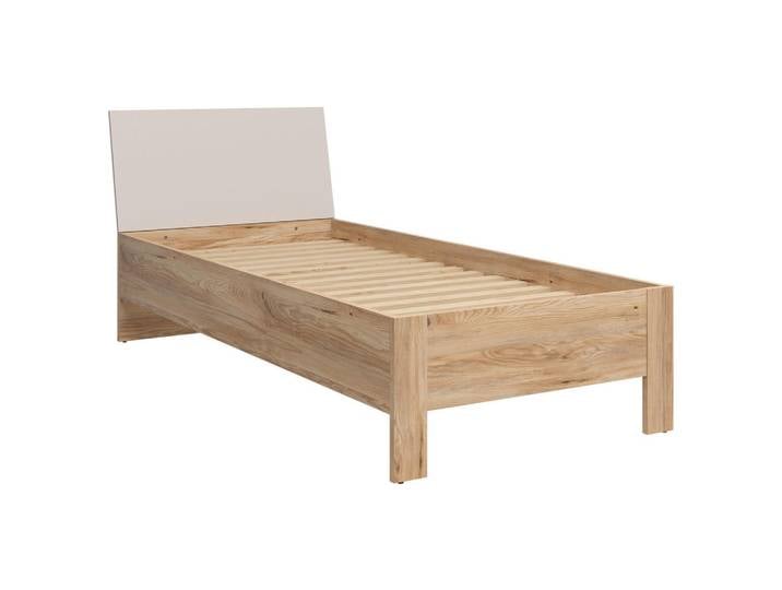 Milino Bett, Eichefarben, Kaschmir, Holzwerkstoff, 90x200 cm, Schlafzimmer, Bett, Einzelbetten