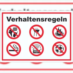 HB-Druck Aufkleber Verhaltensregeln Verbote A0 (841x1189mm)