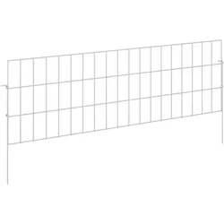 vidaXL Gartenzaun mit Pfählen 24 Stk. 95 x 30 cm Verzinkter Stahl