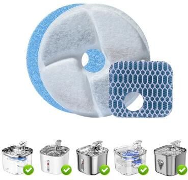 Uplift Picks Round Cat Water Fountain Filters Activated Carbon Replacement Pack filter 10 Sets