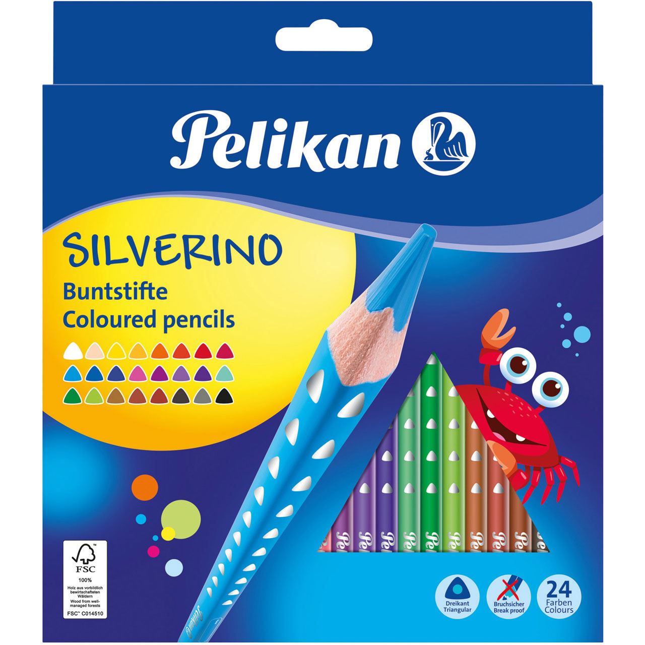 Pelikan Dreikant-Buntstifte Silverino dünn, 24er Kartonetui