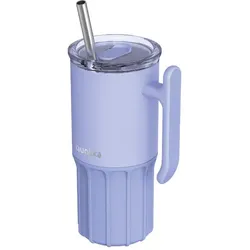 Quokka Umi - Thermobecher aus Edelstahl s Strohhalm a Silikon- dnem o objemu 720 ml (levandulová)