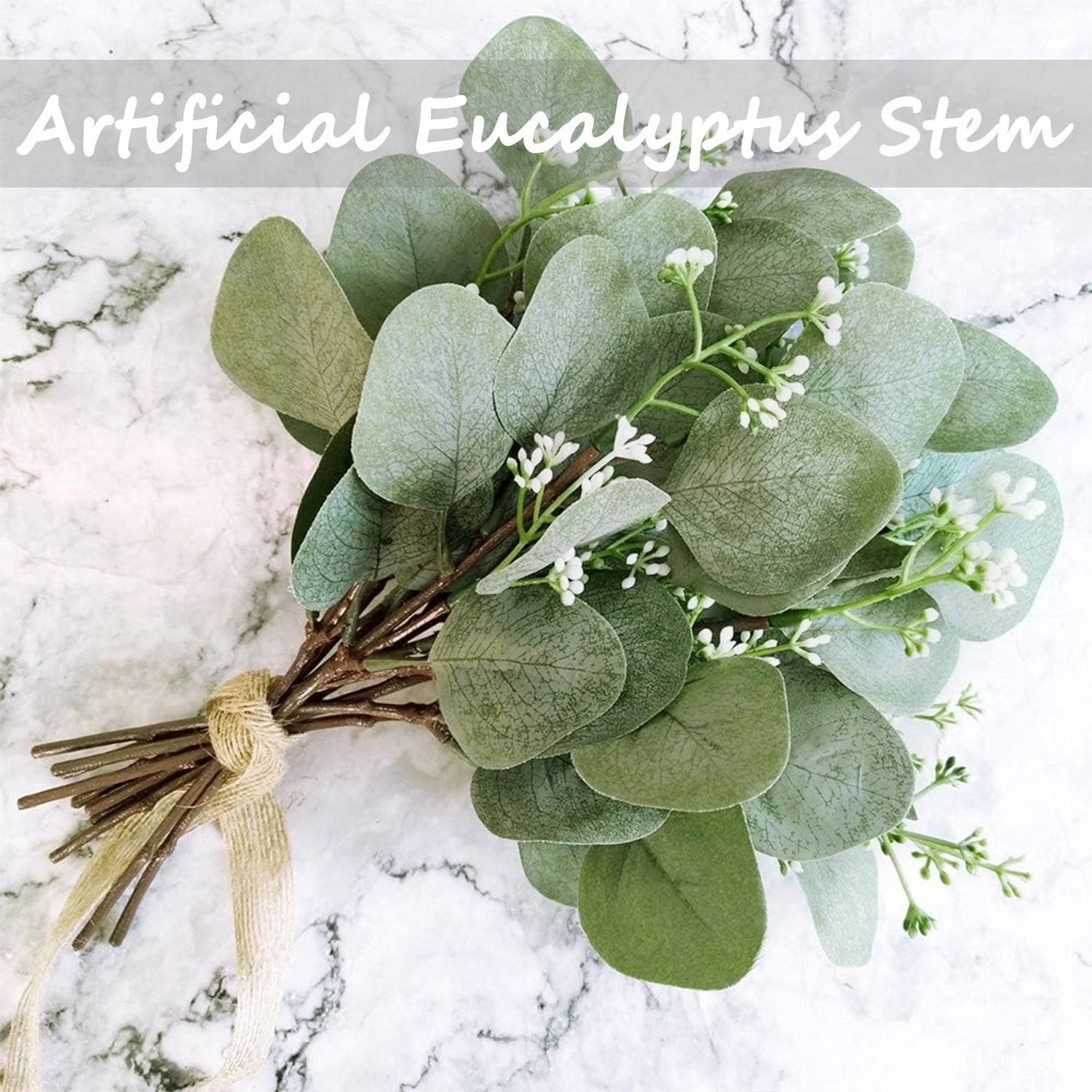 Homcomodar Kunstmatige Eucalyptus Zaadsteel 24 Stuks Groen - 29 cm
