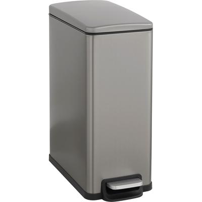 Mülleimer OTTO HOME "Joonah, Soft Close, schmal und kompakt", metal grau, B:25,5cm H:63,2cm T:51,6cm, Edelstahl, Mülleimer, Mülleimer, Nischen-Mülleimer, Treteimer, Kosmetikeimer mit Deckel