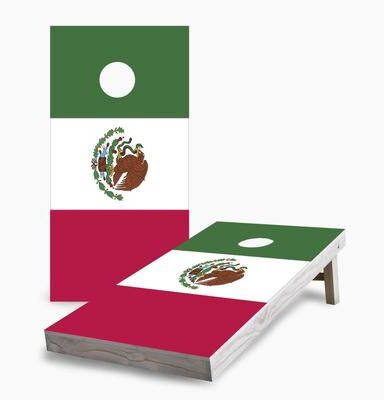 Skip's Garage Mexican Flag Cornhole Boards