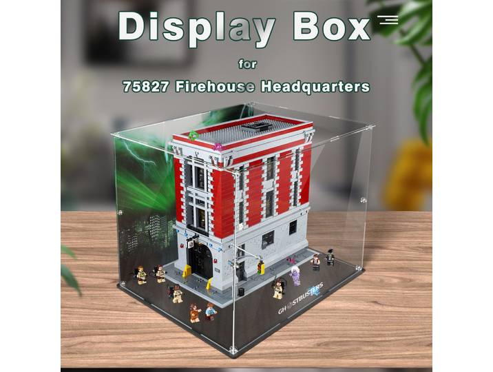 Boîte de présentation en acrylique pour quartier général de la caserne de pompiers Lego Brick 75827, vitrine transparente anti-poussière, jeu de lego non inclus