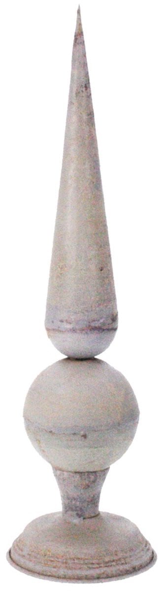 Meander Decoratieve pinakel grijs metaal B/D/H: 13,5 x 13,5 x 48 cm