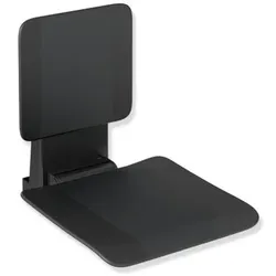 Hewi System 900 Einhängesitz 900.51.10260CV 450 x 533 x 637 mm, Edelstahl pulverbeschichtet schwarz matt, matt schwarzer Kunststoff