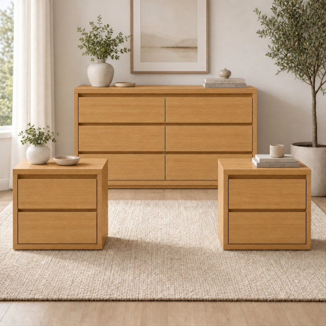 Brayden Studio Dresser & Nightstand Set Cherry