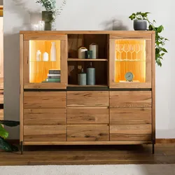 Highboard Wild-/Zerreiche 160x47x145 natur geölt MONTREUX LUX #105
