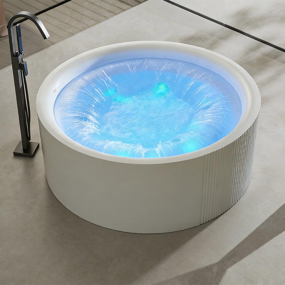 Badewanne, freistehende Badewanne, Wasserfall-Badewanne, Whirlpool-Badewanne mit Luftblasen, runde Badewanne,150*60/TW -VX3009-150/