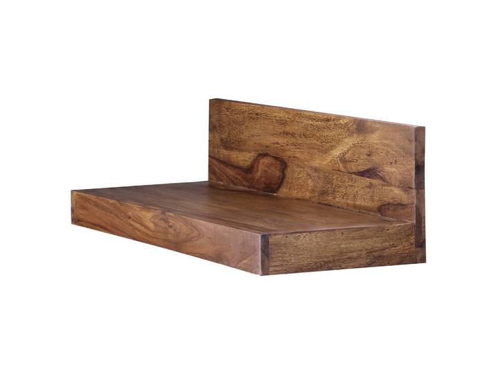 Étagère murale Verniolle I Sheesham massif lasuré Marron 60 x 17 x 23cm