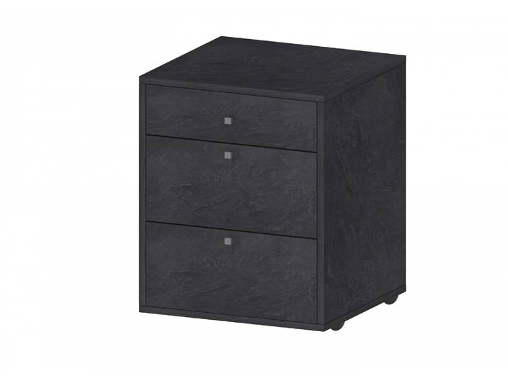 Rollcontainer HOME AFFAIRE ESSE , grau (schiefer), B:47cm H:61cm T:45cm, Holzwerkstoff, Rollwagen, Rollcontainer, mit 3 Schubladen, Schreibtischcontainer, Höhe 61 cm