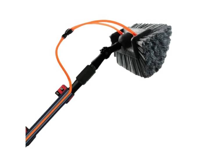 Aquascopic telescoopsteel met waterdoorlatende 5-zijdenborstel en interne watertoevoer – Uitschuifbare reiniger voor ramen en zonnepanelen – Tot 7,2 m