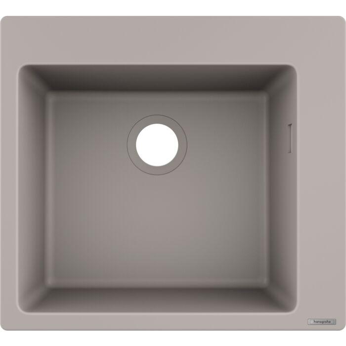 hansgrohe Einbauspüle 43312380 560 x 510 mm, 1 Hauptbecken, Hahnloch vordefiniert, betongrau