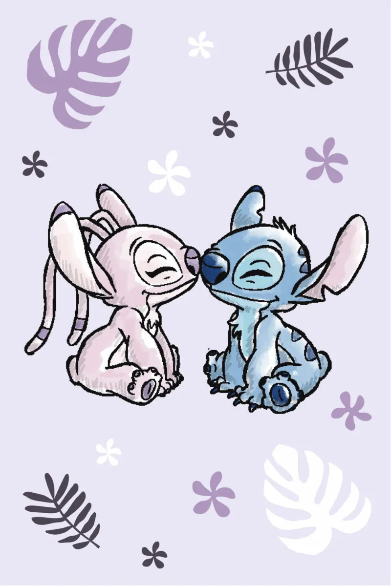 Lilo en Stitch fleece plaid lila 100 x 150 cm