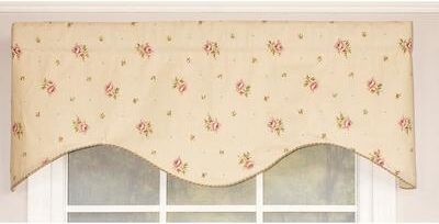 RLF Home Hillside Rose Cornice Window Valance - Natural