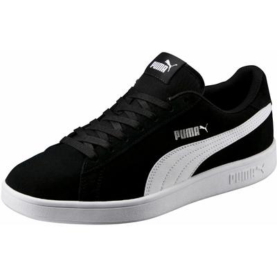 Sneaker PUMA "SMASH V2" Gr. 40,5, schwarz-weiß (puma schwarz, puma weiß, puma silber), Schuhe, Herren, 40,5, Textil, Leder, Sneaker, für vielseitige Aktivitäten, atmungsaktiv, mit Schnürung