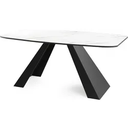 ESSTISCH Monte rechteckig ausziehbar, Marmor Weiß 180-220/90/76 cm