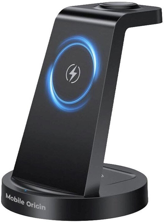 Mobile Origin 3-i-1 Qi2 Samsung Trådløs Oplader m. Mobilholder - Sort
