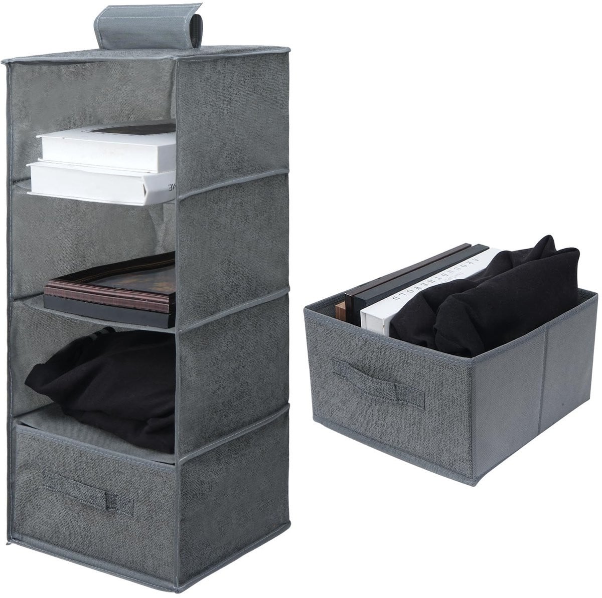 Ibenzoa Ruime en Stabiele Garderobe Organizer met 4 Vakken en Lade