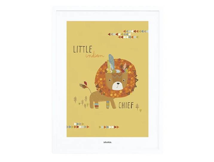 Poster Löwe mit Rahmen