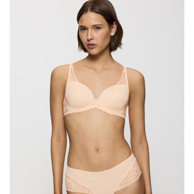 Bügel-BH TRIUMPH "Amourette Spotlight WHP X", Damen, Gr. 75, Cup B, orange (orange highlight), Microtouch, Obermaterial: 49% Polyamid, 34% Polyester, 17% Elasthan, unifarben, BHs Bügel-BH, florales Spitzen-Design, leichte Polsterung, formende Bügel