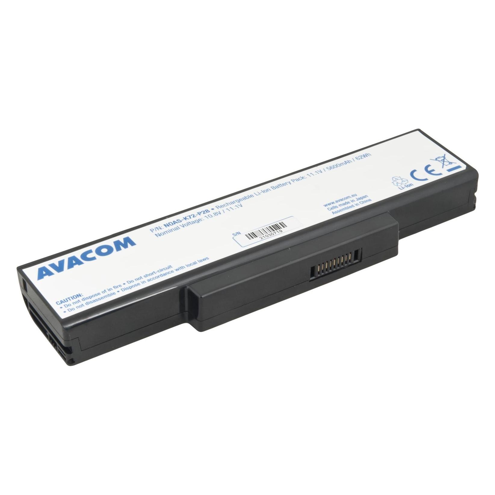 Avacom Náhradní baterie Asus A72/K72/N71/N73/X77 Li-Ion 11,1V 5600mAh (6 Zellen, 5600 mAh) (NOAS-K72-P28)