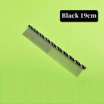 Inspired Finds ProGroom Stainless Steel Pet Comb Lightweight Detangling & Cleaning Comb For Cats And Dogs black 7.48in