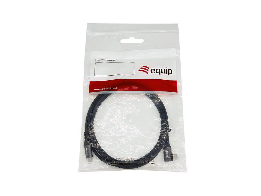 EQUIP 128891 USB 2.0 C auf C 90° abgewinkeltes Kabel 1m Schwarz