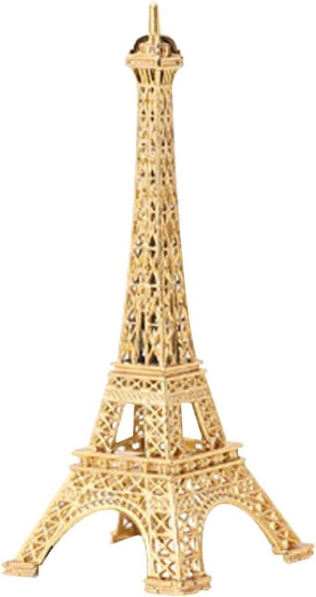 Eiffeltoren Standbeeld - Frans Decoratie Beeldje - Huis Kantoor Decoratie - Gedetailleerde Replica - Hoogte: 18 cm - Goud