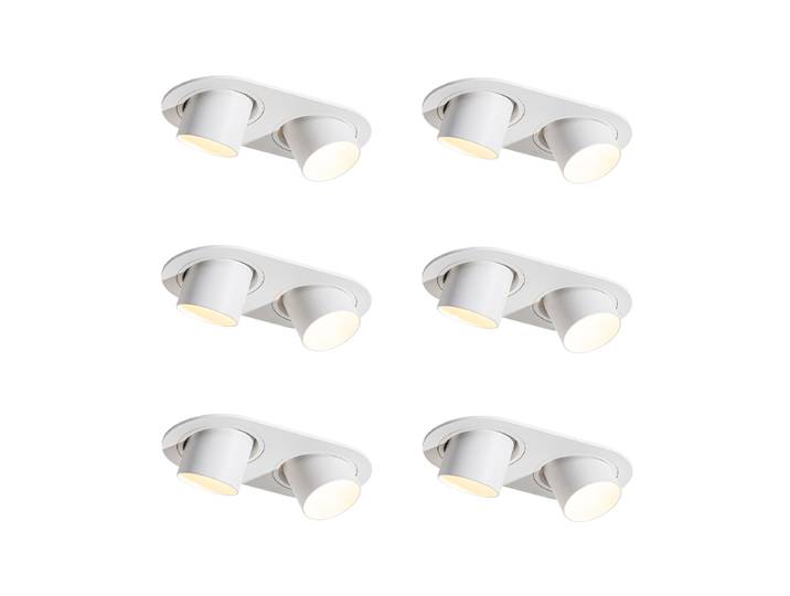 Ensemble de 6 spots encastrables blancs GU10 35mm inclinables 2
