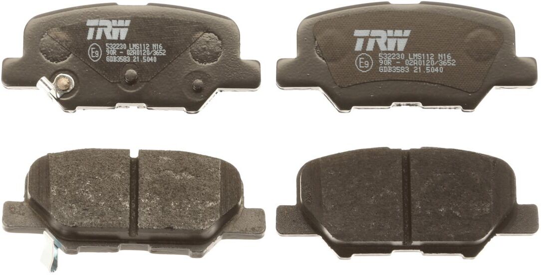 Bremsbelagsatz TRW GDB3583, Hinten