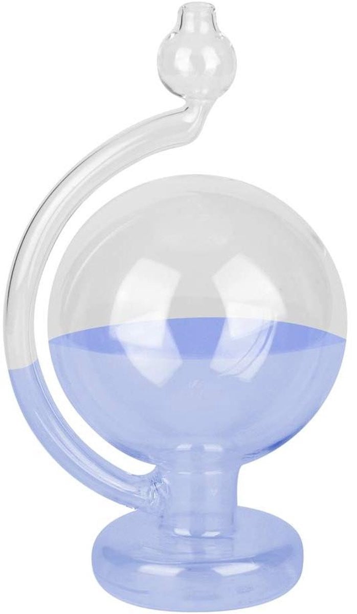 Weerglas Fles Barometer Decoratie Blauw - 15 cm