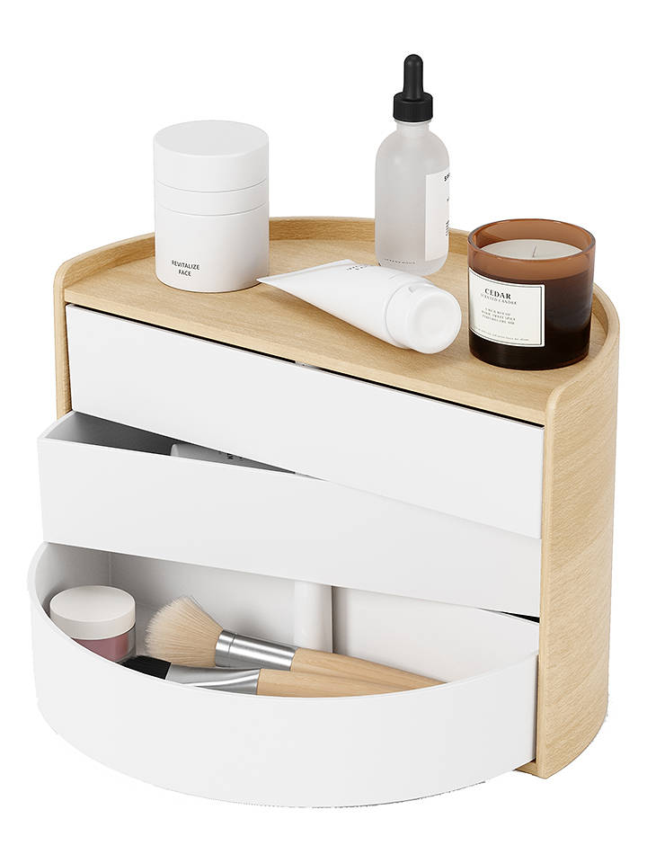 umbra Kosmetik-Organizer ''Moona'' in Weiß/ Beige - (B)18 x (H)27 x (H)15 cm - onesize