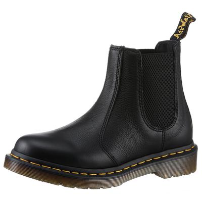 Chelseaboots DR. MARTENS "Virginia 2976", Damen, Gr. 38, Leder Textil, schwarz, Elastischer Einsatz, Leder, unifarben, Schuhe Chelseaboots, Chunky Boots, Plateau Schuh, Boots mit herausnehmbarer Innensohle