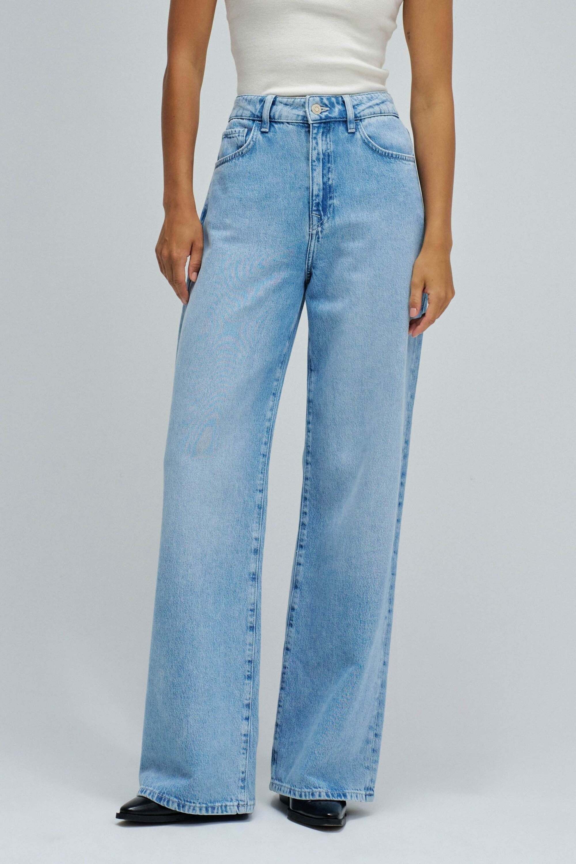Weite Jeans SALSA "Salsa Jeans Jeans Wide", Damen, Gr. 26, Länge 32, blau, Obermaterial: 62% Baumwolle CO. 38% Lyocell CLY., Jeans Weite Jeans blau 26, Länge 32