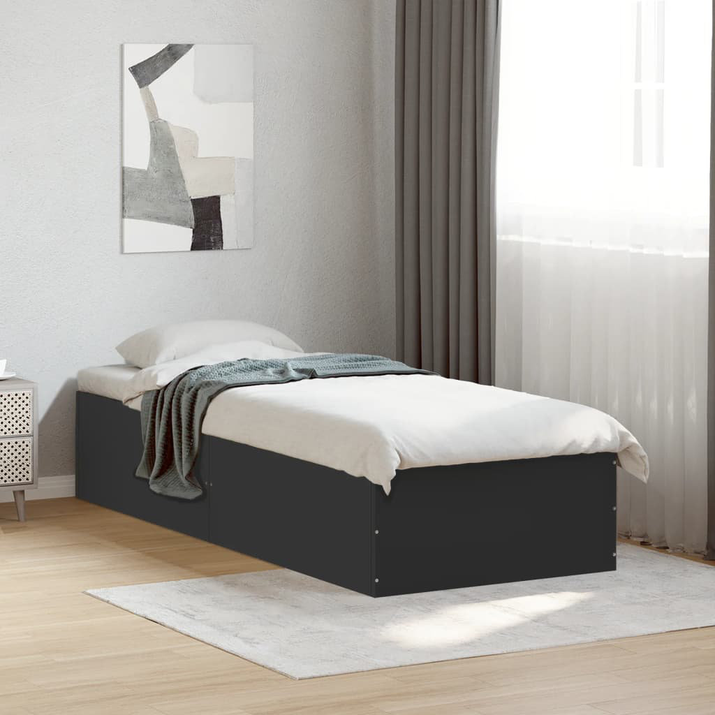 17 Stories Paulica Bed Black Small Single (2'6)