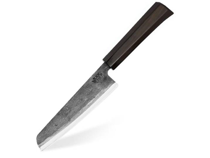 Black Chili Wurst- & Käsemesser mit Ebenholz Griff & 15 cm Carbonstahl Klinge Glatte Klinge ohne Wellenschliff Messer für Salami, Käse & Brotzeit Extrem scharf & handgeschmiedet CAYENNE-15