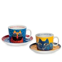Cappuccinotassen Set Fantastic Felines - Time/Always