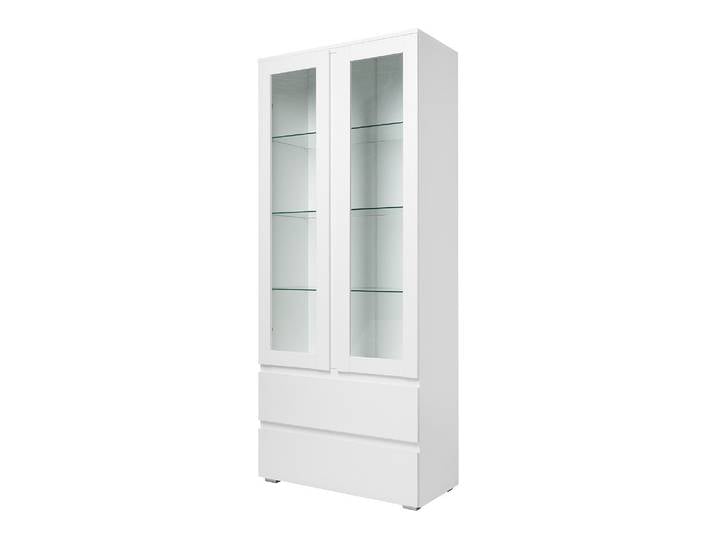 Vitrine mit 2 Glastüren weiß Breite 80 cm - IMAGE
