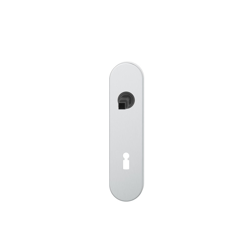 FSB Kurzschild ASL® 12 1451, außen/innen, oval, mit Stütznocken, Buntbart gelocht, Entfernung 72mm, grau, edelstahl, fein matt 0 12 1451 00702 6204