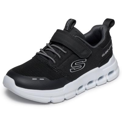 Sneaker SKECHERS "SKECHERS GLIDE-STEP FLOW", Mädchen, Gr. 30, Textil, schwarz-weiß (schwarz), Lederimitat, Textil, Schuhe Sneaker, Grössenschablone zum Download