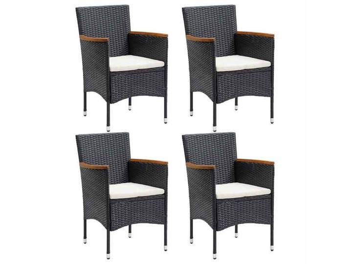 CHIC Chaises à Manger de Jardin Lot de 4 Résine Tressée Noir 55x58x84 cm pour Jardin et Terrasse 215729