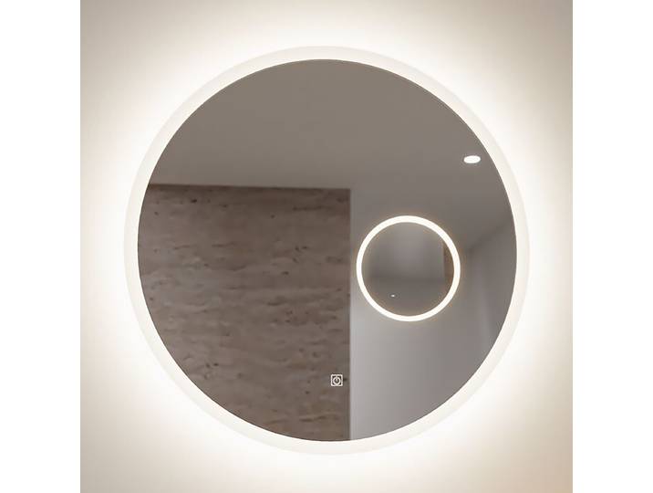 Miroir LED 60 x 60cm Argenté Fer, thermolaqué Verre miroir 60 x 60cm