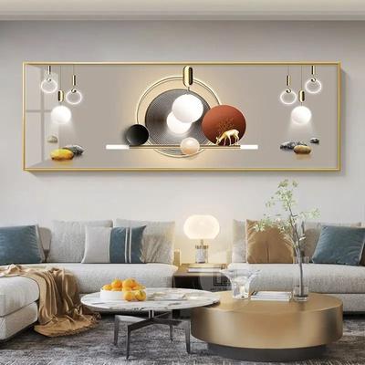 Uplift Essentials Chinese Style Golden Leaves & Sacred Deer Canvas Art style 4 12x35 In